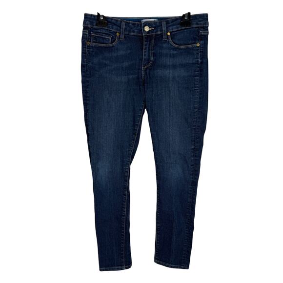 Paige Jeans Women's 29 Blue Denim Stretch Mid-Rise Skyline Skinny Leg Zip Fly - Picture 1 of 16